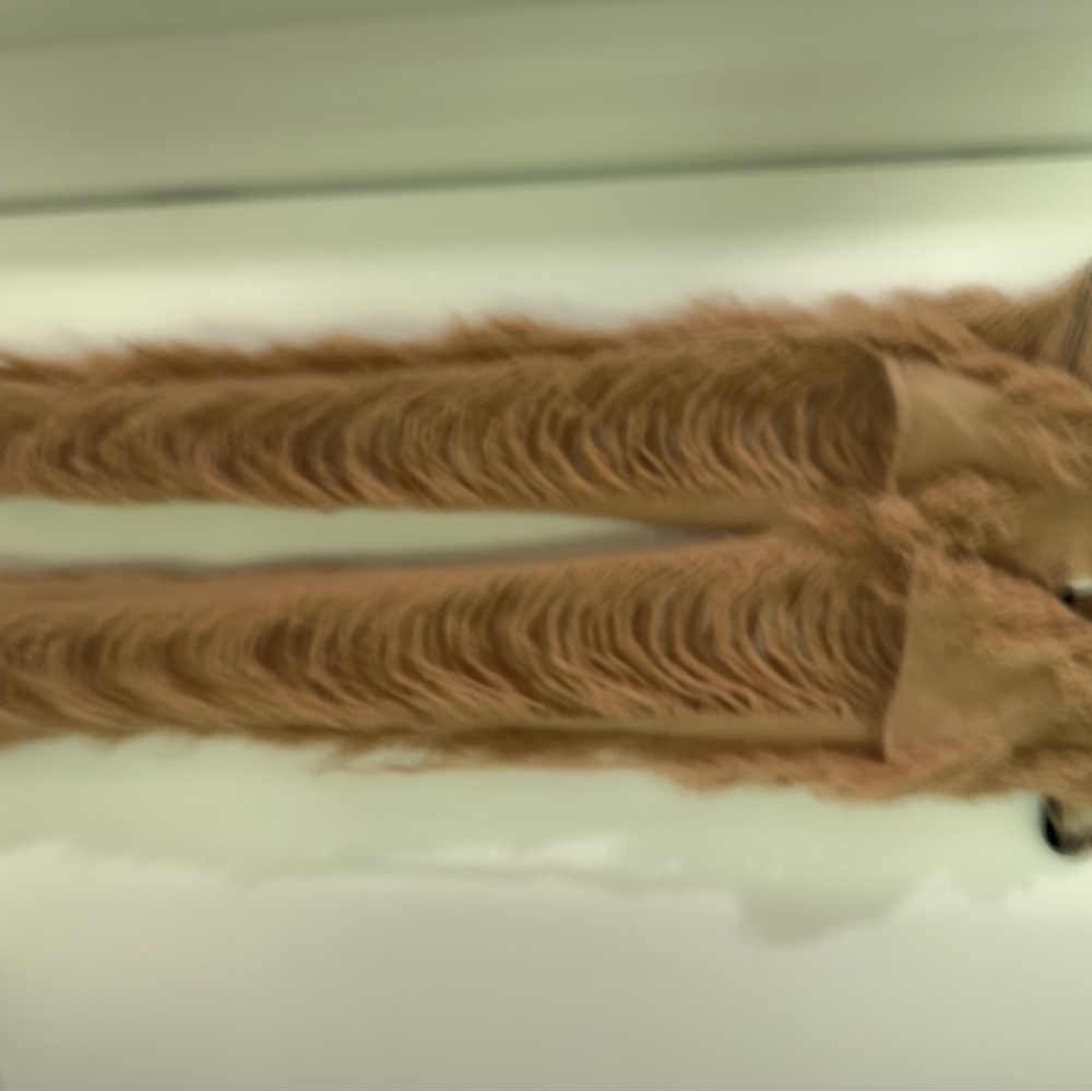 Frayed Knit Fringe Pants - Tan - Picture 2 of 3